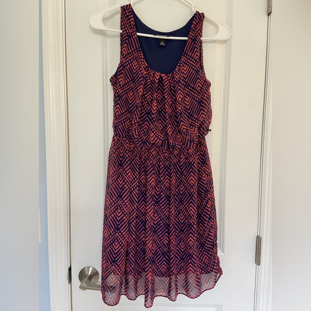 Iz Byer Pink and Blue Sleeveless Sundress, XS
